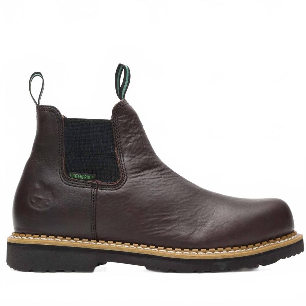 NEW GEORGIA BOOT men's high romeo waterproof steel toe boot in brown